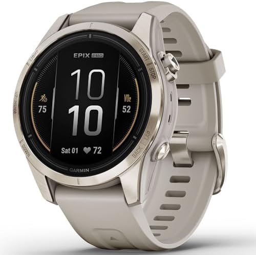 Garmin epix Pro (Gen 2) Sapphire Edition, 42mm, High Performance Smartwatch, Advanced Training Technology, Built-in Flashlight, Light Sand - Bundle w/Deco Essentials Nylon Bands & Screen Protectors