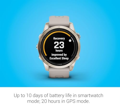 Garmin epix Pro (Gen 2) Sapphire Edition, 42mm, High Performance Smartwatch, Advanced Training Technology, Built-in Flashlight, Light Sand - Bundle w/Deco Essentials Nylon Bands & Screen Protectors