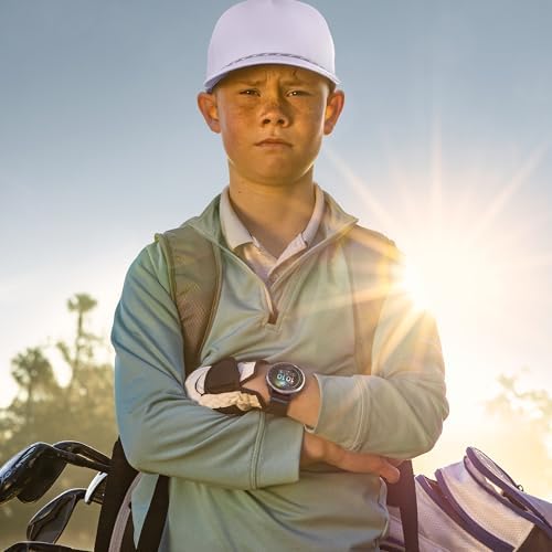 Garmin Approach J1, Junior Golf Watch with GPS, Bright and Colorful Display,Features for Learning and Improving, Cloud Blue Aluminum Bezel with Black/Azure ComfortFit Fabric Band Bundle