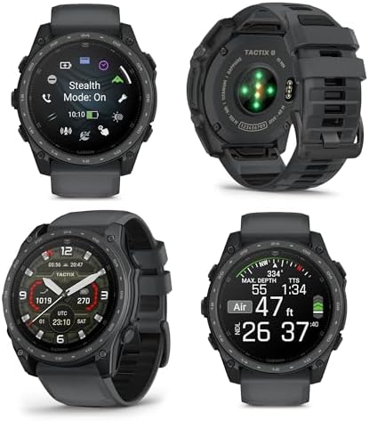 Garmin tactix 8 Tactical Smartwatch, 51mm AMOLED, Titanium Sapphire Case, Applied Ballistics Ultralight, Multiband GPS, Built-in Flashlight, Slate Gray Cerakote Bundle