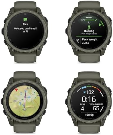 Garmin tactix 8 Tactical Smartwatch 51mm, AMOLED Touchscreen, Multiband GPS, Applied Ballistics Ultralight Solver, Titanium Sapphire Case, Built-in Flashlight, Olive Drab Cerakote Bundle