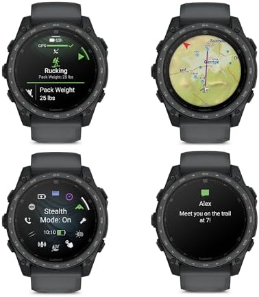 Garmin tactix 8 Tactical Smartwatch 51mm, AMOLED Touchscreen, Multiband GPS, Applied Ballistics Ultralight Solver, Titanium Sapphire Construction, LED Flashlight, Slate Gray Cerakote Bundle