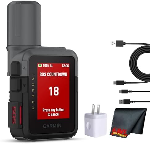 Garmin inReach Mini 3 Satellite Communicator with Global Two-Way Messaging, Color Touchscreen, Interactive SOS, Weather Updates, LiveTrack Location Sharing and Up to 350 Hours Battery Life Bundle