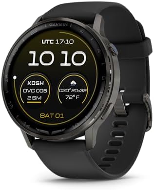 Garmin D2 Air X15, Versatile Aviator Smartwatch with GPS, LED Flashlight, Health and Fitness Features, Aviation Weather, Built-in Microphone/Speaker, Slate with Black Silicone Band