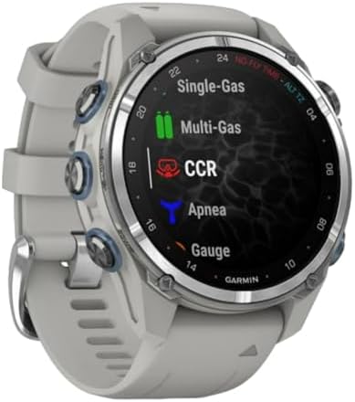 Garmin Descent Mk3 Watch Style-Dive Computer with Built-in ABC Sensors Customizable Dive Modes (43mm, Steel/Fog Gray) Bundle (2 Items)