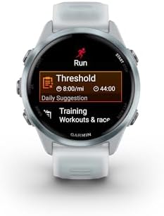 Garmin Forerunner 570 42mm Cloud Blue Aluminum GPS Smartwatch (2 Items) | Garmin Forerunner 570 42mm Aluminum GPS Watch, 1.2 Amoled 390×390, 10 Days/18 Hr GPS, 5 Atm, Bundle with Clip-on Flashlight