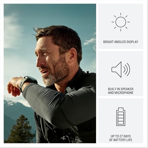 Garmin Fenix 8 Pro 51mm, AMOLED Display, Multisport GPS Smartwatch, Sapphire Carbon Gray DLC Titanium Pebble Gray Silicone Band, Wilderness Bundle with inReach Mini 2 Satellite Communicator and More