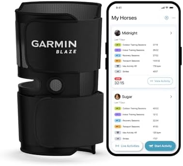 Garmin Blaze Equine Wellness System, Easy-to-Use Tail Wrap and Sensor, Health & Wellness Insights
