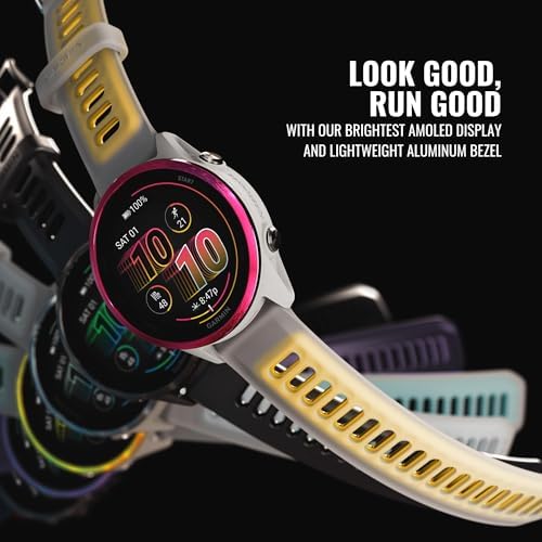 Garmin Forerunner 570 47mm GPS Running Smartwatch (Indigo/Imperial Purple) Bundle with Charging Stand and Car Adapter