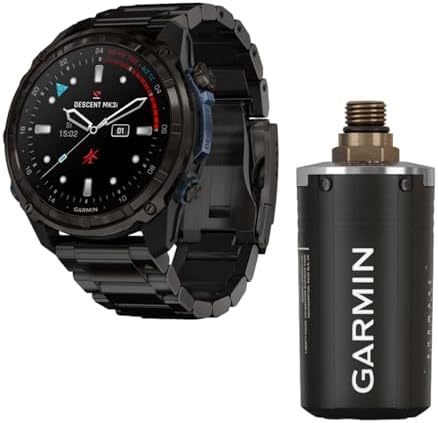 Garmin Descent Mk3i Watch Style-Dive Computer (Carbon Gray/DLC Titanium, 51mm) with Transceiver