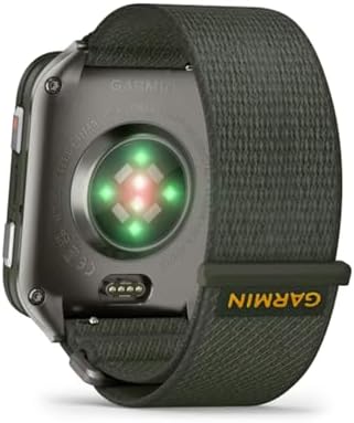 Garmin Venu X1 Moss with Titanium Caseback and Moss ComfortFit Band Bundle with Storage Case and Smartwatch Accessory (3 Items)