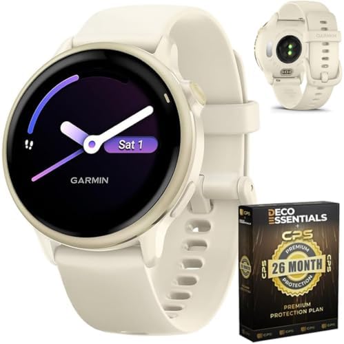 Garmin vivoactive 6 GPS Smartwatch, AMOLED, Bone with Silicone Band, 010-02985-0...
