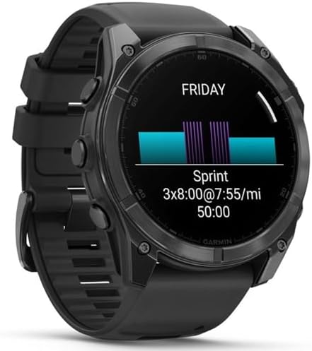 Garmin Fenix 8 51mm AMOLED Multisport GPS Smartwatch, Slate Gray with Black Silicone Band, 010-02905-00 - Bundle w/Deco Essentials Charging Dock, Dust Cover and USB-C Cable