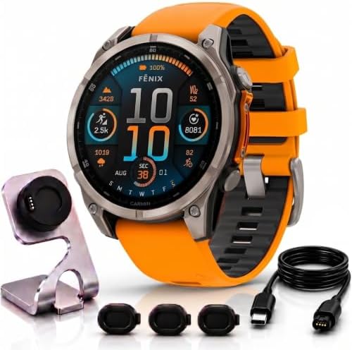 Garmin Fenix 8 47mm AMOLED Sapphire Multisport GPS Smartwatch, Titanium with Spa...