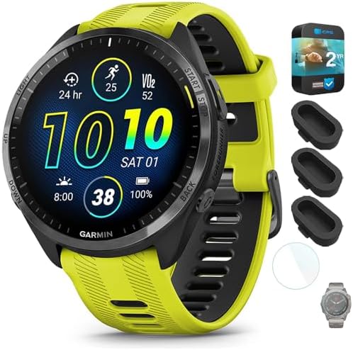 Garmin 010-02809-02 Forerunner 965 Running Smartwatch Amp Yellow and Black Bundl...
