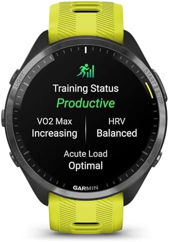 Garmin 010-02809-02 Forerunner 965 Running Smartwatch Amp Yellow and Black Bundle with Silicone Dust Cover 3 Pack, 1.4 Inch Screen Protector and 2 YR CPS Enhanced Protection Pack