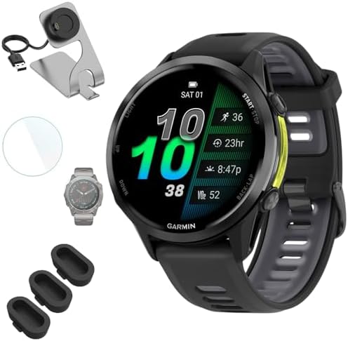 Garmin 010-02969-00 Forerunner 970 GPS Smartwatch, Carbon Gray DLC Titanium and ...