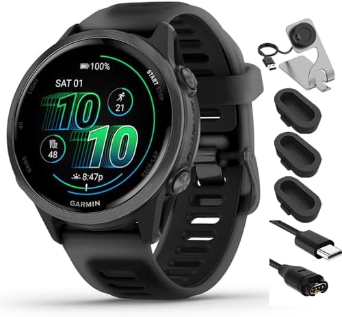 Garmin 010-02970-00 Forerunner 570-42mm GPS Smartwatch Aluminum and Black Band B...