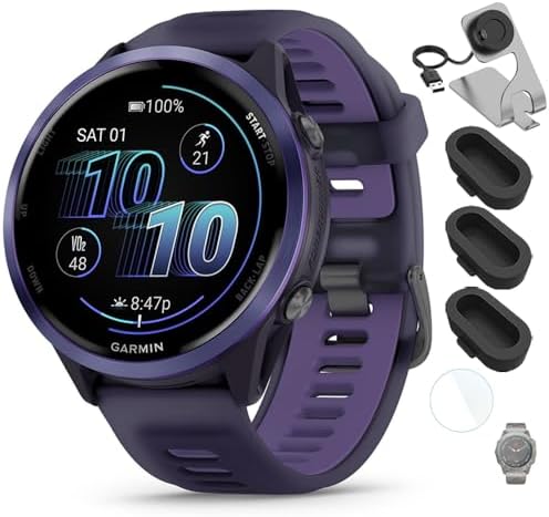 Garmin 010-02971-02 Forerunner 570-47mm GPS Smartwatch Aluminum and Purple/Indig...