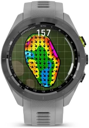 Garmin 010-02746-01 Approach S70 42 mm Premium GPS Golf Watch Powder Grey Band Bundle with Deco Essentials Silicone Dust Cover 3 Pack, 1.4 Inch Screen Protector and 2 YR CPS Enhanced Protection Pack