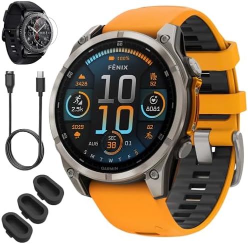 Garmin Fenix 8 47mm AMOLED Sapphire Multisport GPS Smartwatch, Titanium with Spa...
