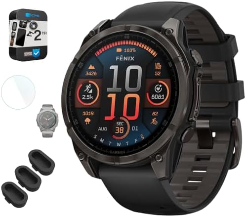 Garmin Fenix 8 47mm AMOLED Sapphire Multisport GPS Smartwatch, Carbon Gray Titan...