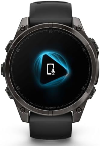Garmin Fenix 8 47mm AMOLED Sapphire Multisport GPS Smartwatch, Carbon Gray Titanium with Black Silicone Band, 010-02904-20 - Bundle w/Deco Essentials 2-Year CPS Plan