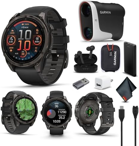 Garmin Fenix 8 47MM AMOLED Sapphire Premium Multisport GPS Smartwatch Carbon Gra...