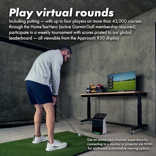 Garmin Approach R50 Premium Golf Launch Monitor and Simulators with Carrying Case, Advanced Ball and Club Metrics + Garmin Approach S70 Premium GPS Golf WatchS, Gray (42mm) Bundle