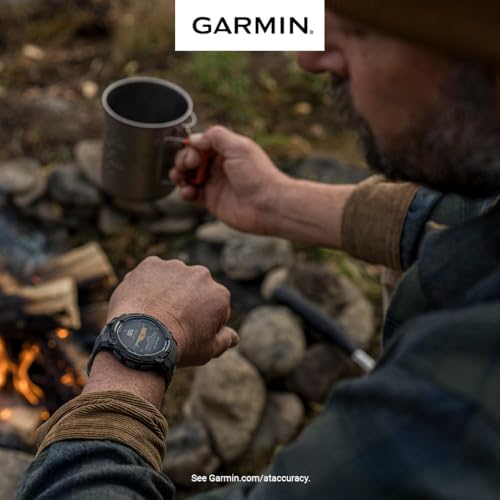 Garmin Instinct 3 45mm AMOLED Display Outdoor GPS Smartwatch, Metal-Reinforced Bezel, Built-in Flashlight, 18 Days Battery Life, Black (010-02936-00) with Earbuds Bundle