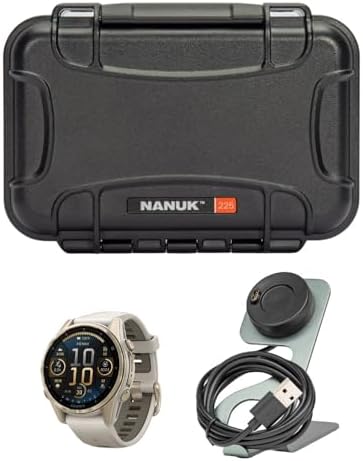Garmin Fenix 8 43mm GPS Smartwatch (Fog Gray and Sandstone) Bundle with Waterpro...