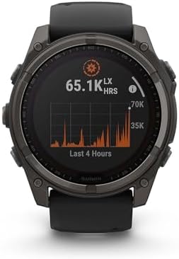 Garmin Fenix 8 47mm Solar Sapphire Multisport GPS Smartwatch, Carbon Gray DLC Titanium with Black/Pebble Gray, 010-02906-10 - Bundle w/Deco Essentials 26-Month CPS Plan