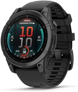 Garmin fēnix E – 47 mm, AMOLED, Premium Multisport GPS Smartwatch, Long-Lasting Battery Life, Slate Gray Steel with Black Band