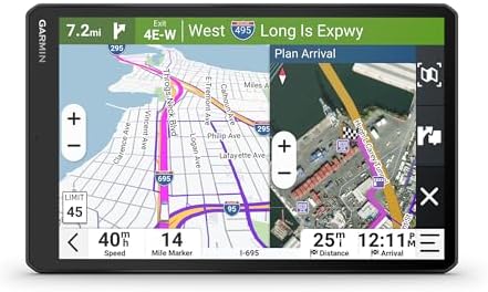 Garmin dēzl OTR1020, Extra-Large High-Res 10” GPS Truck Navigator, Custom Routing, Satellite Imagery, Wind Speed, Community-Shared Loading Docks, Entrances and Parking