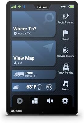 Garmin dēzl OTR1020, Extra-Large High-Res 10” GPS Truck Navigator, Custom Routing, Satellite Imagery, Wind Speed, Community-Shared Loading Docks, Entrances and Parking
