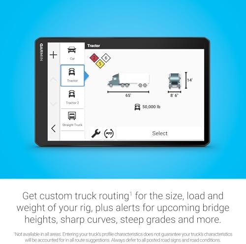 Garmin dēzl OTR1020, Extra-Large High-Res 10” GPS Truck Navigator, Custom Routing, Satellite Imagery, Wind Speed, Community-Shared Loading Docks, Entrances and Parking