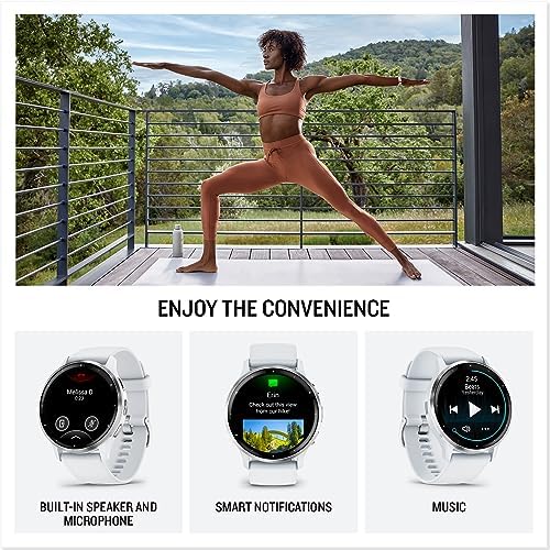 Garmin Venu 3S (Refurbished) Soft Gold Stainless Steel Bezel 1.2-Inch AMOLED Touchscreen Display Smart Watch with 41mm Rose Case and Silicone Band, 010-N2785-03