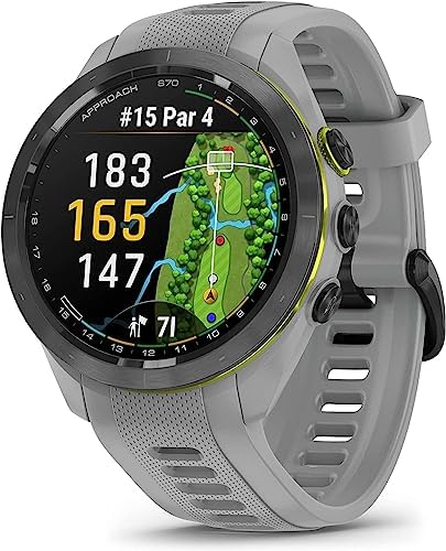 Garmin Approach S70, 47mm, Premium GPS Golf Watch, Black with Charging Stand, Car & Wall Adapters and Cleaning Kit