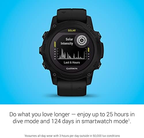 Garmin Descent G1 Solar, Rugged Dive Computer with Solar Charging Capabilities, Multiple Dive Modes, Activity Tracking, Black (Renewed)