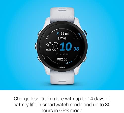 Garmin Forerunner 255 Music, GPS Running Smartwatch with Music, Advanced Insights, Long-Lasting Battery, White (Renewed)