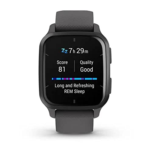 Garmin Venu Sq 2 Smartwatch (Slate Aluminum Bezel with Shadow Gray Case and Silicone Band)