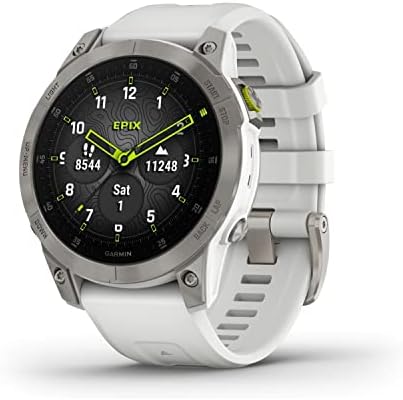 Garmin epix Gen 2, Premium Active smartwatch, Health and Wellness Features, Touchscreen AMOLED Display, Adventure Watch with Advanced Features, White Titanium
