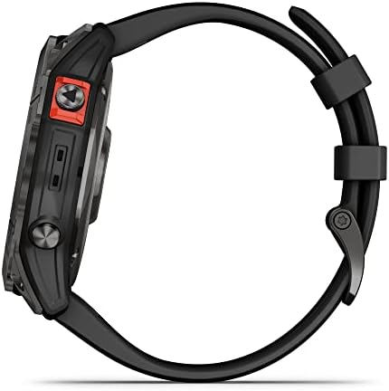 Garmin Fenix 7X Solar, Larger Sized Adventure smartwatch, with Solar Charging Capabilities, Rugged Outdoor Watch with GPS, Touchscreen, Health and Wellness Features, Slate Gray with Black Band