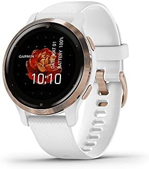 Garmin Venu 2S, Smaller-Sized GPS Smartwatch with Advanced Health Monitoring and Fitness Features, Rose Gold Bezel with White Case and Silicone Band, (010-02429-03)