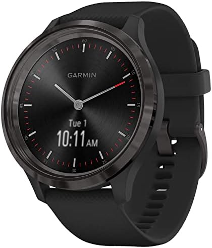 Garmin vivomove 3, Hybrid Smartwatch with Real Watch Hands and Hidden Touchscreen Display, Black (Renewed)