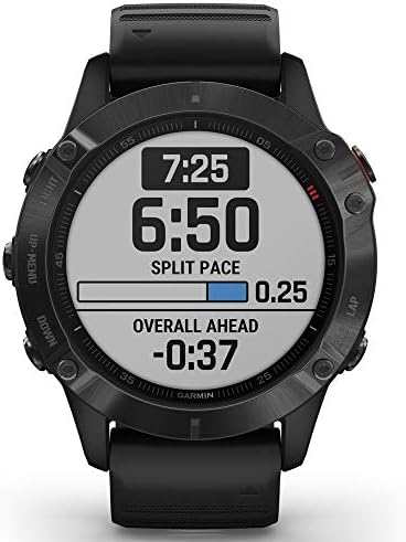 Garmin 010-02158-01 Fenix 6 Pro, Premium Multisport GPS Watch, Features Mapping, Music, Grade-Adjusted Pace Guidance and Pulse Ox Sensors, Black
