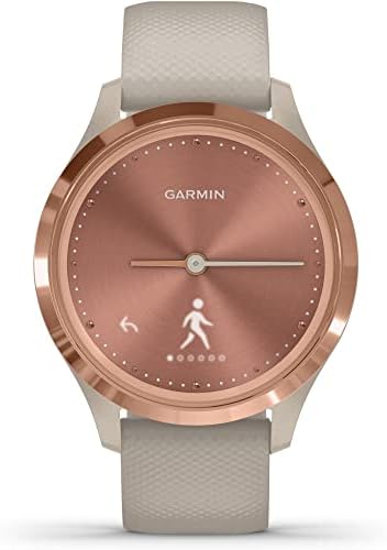 Garmin Hybrid Smartwatch with Real Watch Hands and Hidden Color Touchscreen Displays, Rose Gold with Light Sand case and Band, 39mm, 010-02238-02