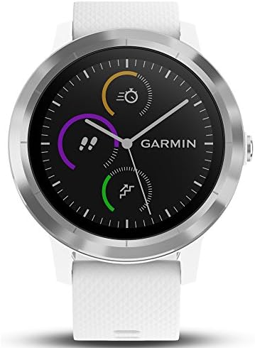 Garmin 010-01769-21 Vivoactive 3, GPS Smartwatch with Contactless Payments and Built-in Sports Apps, White/Silver