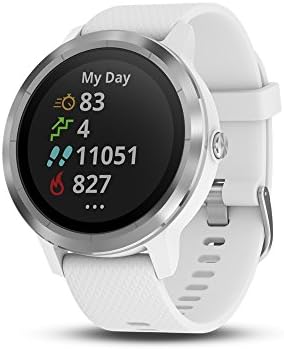 Garmin 010-01769-21 Vivoactive 3, GPS Smartwatch with Contactless Payments and Built-in Sports Apps, White/Silver