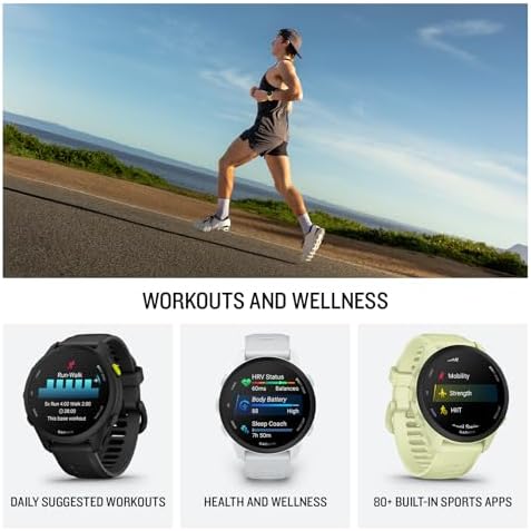 Garmin Forerunner 70, Easy-to-Use GPS Running Smartwatch, Advanced Training Metrics and Recovery Insights, Up to 13 Days of Battery Life, Cool Lavendar